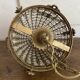 Brass basket chandelier with Louis XVI style pendants.