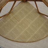 Wooden wall shelf in rattan bamboo