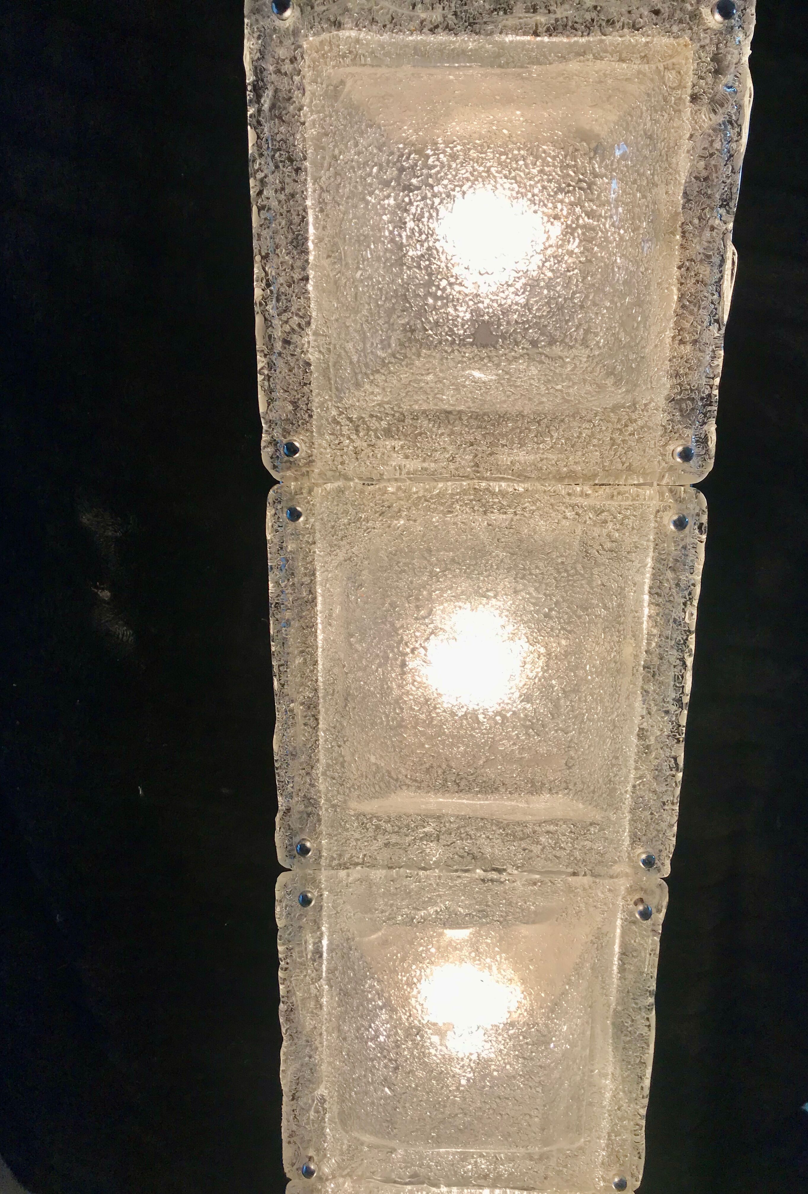 Mazzega frost glass foot lamp