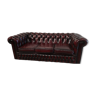 Burgundy leather chesterfield sofa