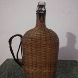 Old heavy rattan pilgrim's gourd