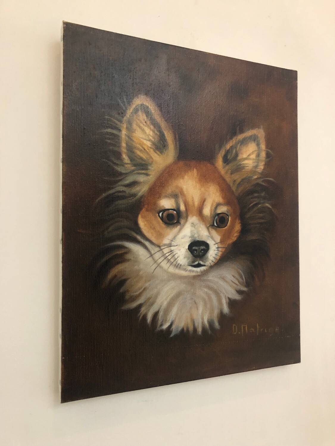 Oil on canvas dog portrait
