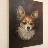 Oil on canvas dog portrait