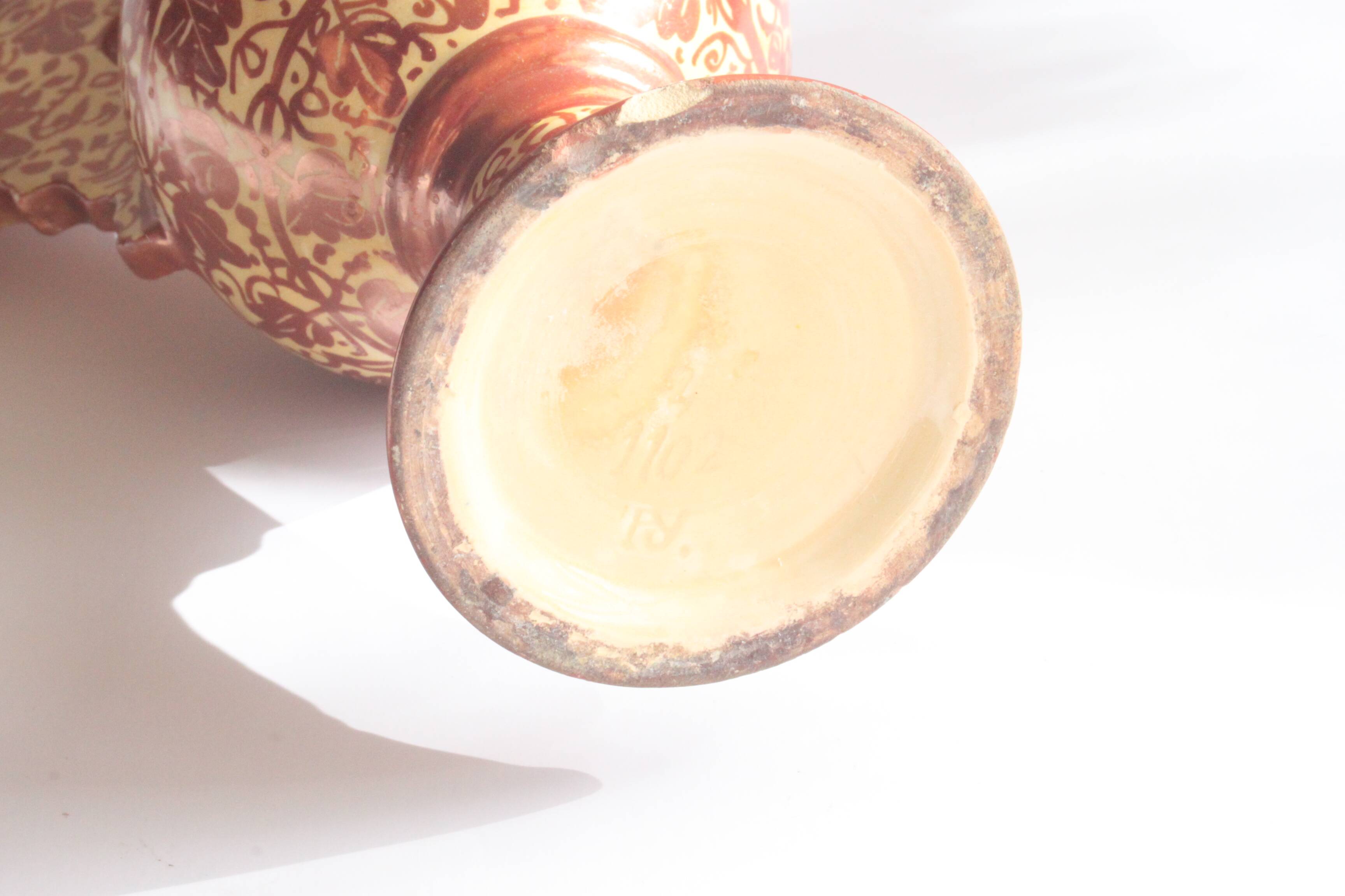 Neoclassical Spanish Copper Lustre Vases, 19Th