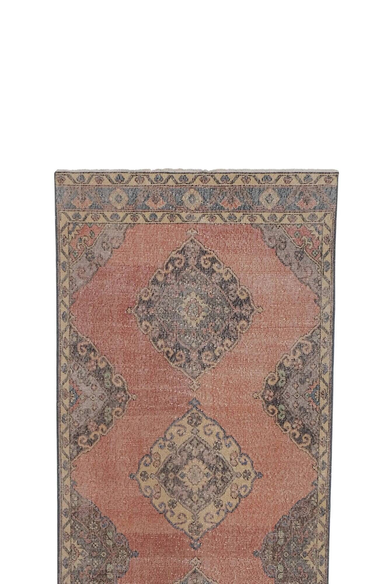 Vintage Turkish hallway rug 115x381 cm