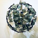 Italian sputnik murano glass smoked glass and metal, 1960s