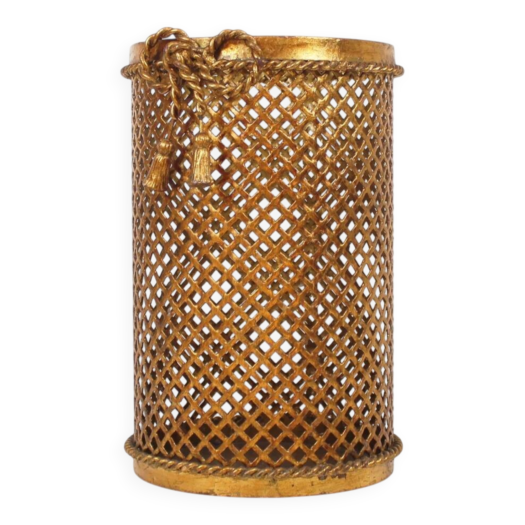 Umbrella stand in gilded metal by Li Puma Firenze