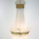 Antique Prism Chandelier Decorated In Brass, Bronze & Crystals From 1890s