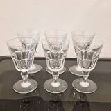 6 crystal glasses stamped Baccarat