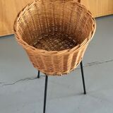 Wicker and wire plant holder