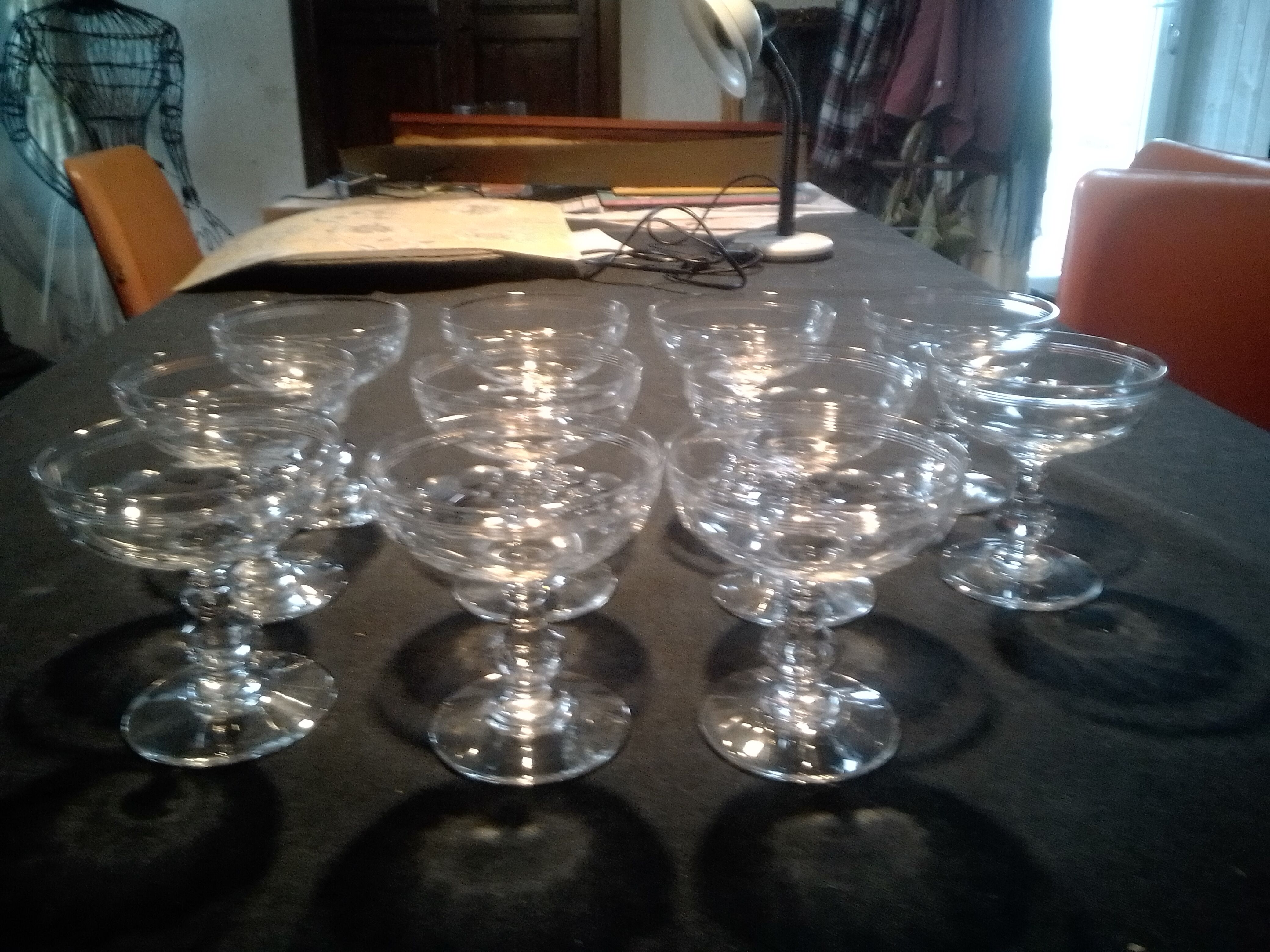 11 Baccarat champagne glasses
