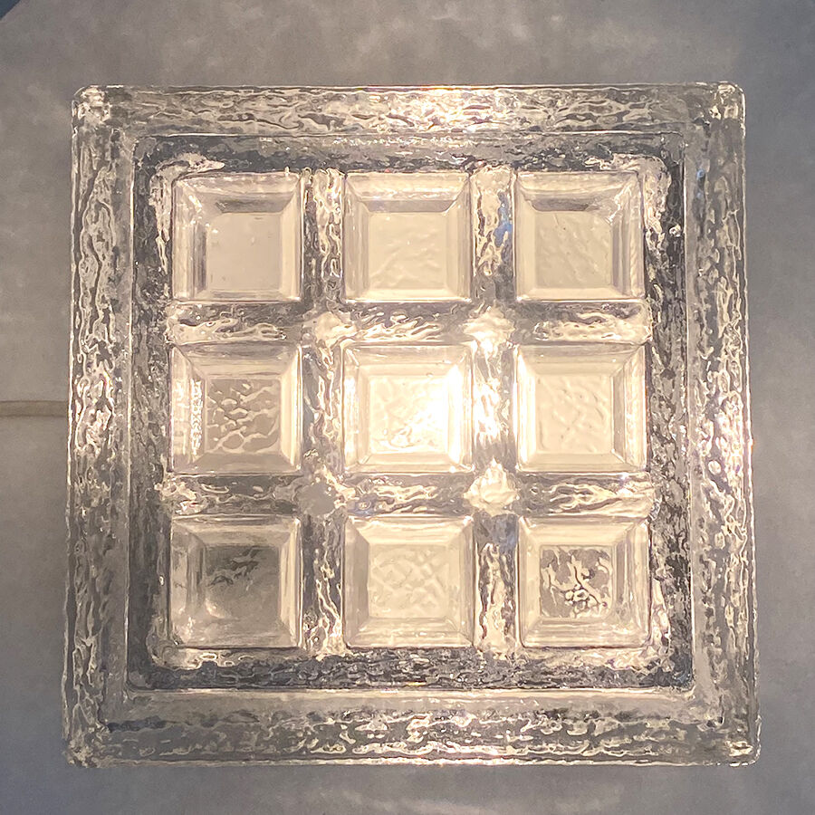 Vintage glass paved lamp 70's