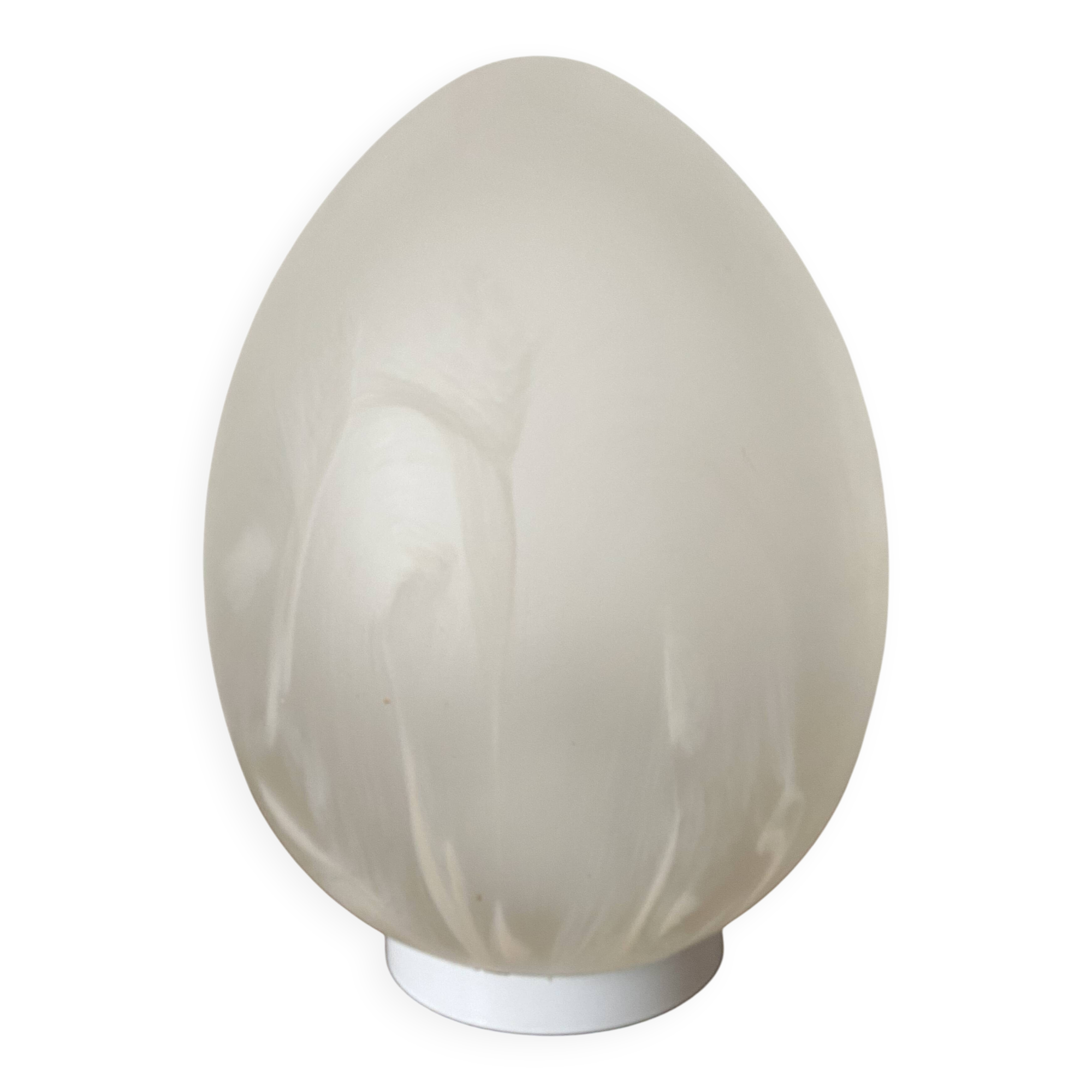 Large marbled glass egg lamp 38 cm, 80s
