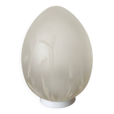 Grande lampe œuf en verre marbré 38 cm , années 80