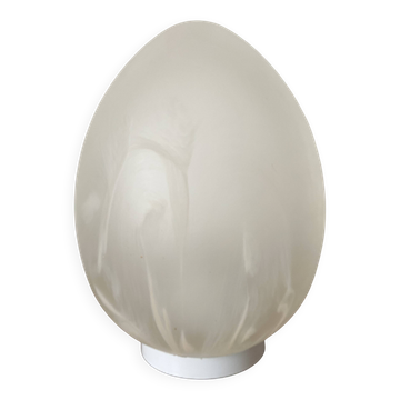 Large marbled glass egg lamp 38 cm, 80s