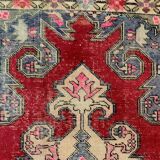 Vintage turkish oushak rug 225x130 cm shabby carpet ushak region medium