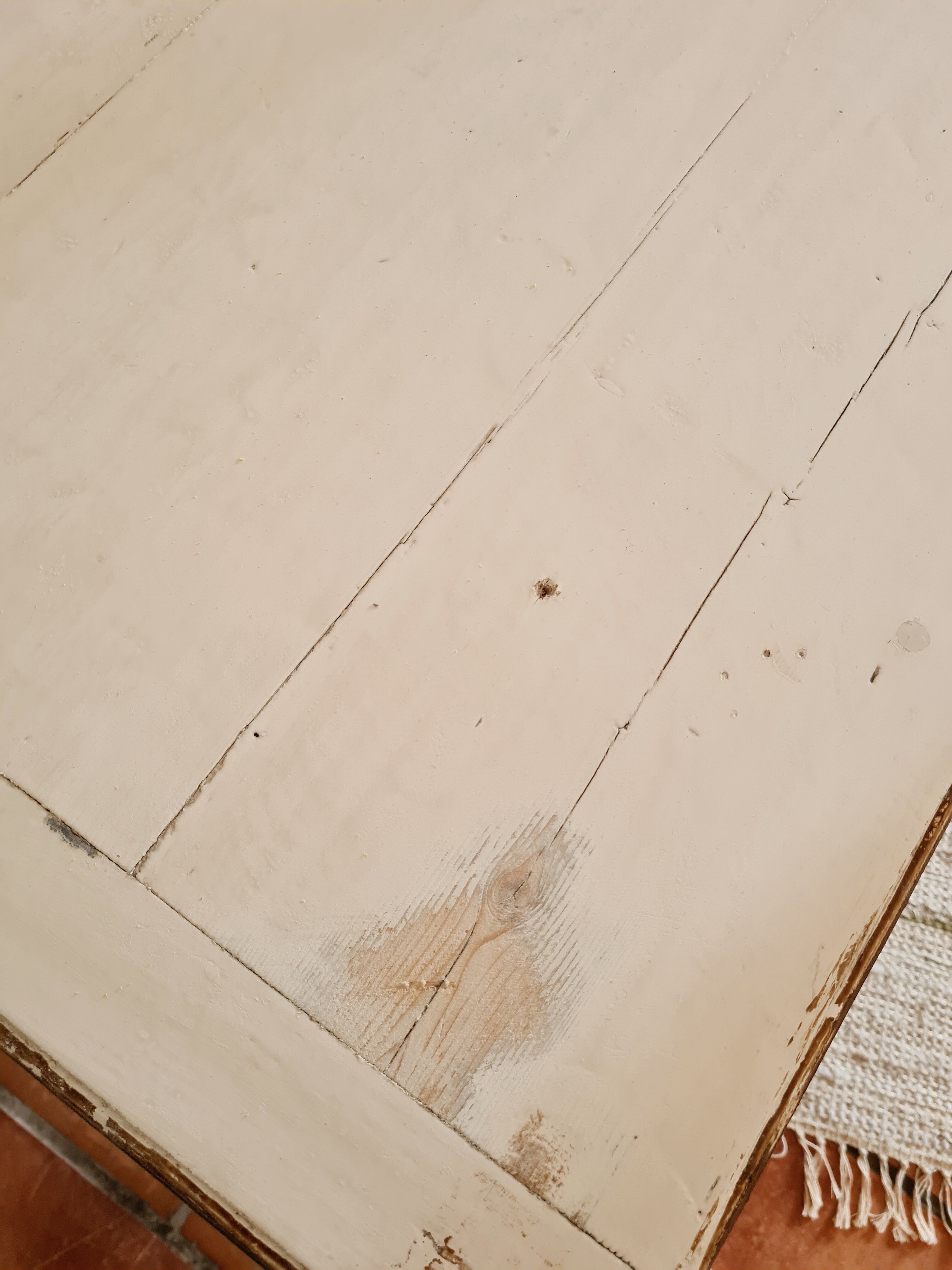 Old farmhouse table metal compass base