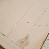 Old farmhouse table metal compass base