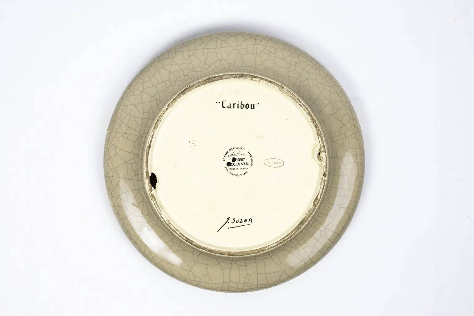 Enamelled faience cup Jacqueline Suzor, Faïencerie des Récollets Longwy,