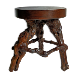 Tripod stool Art-popular vines, solid wood top