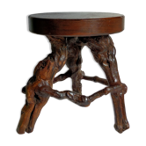 Tripod stool Art-popular vines, solid wood top