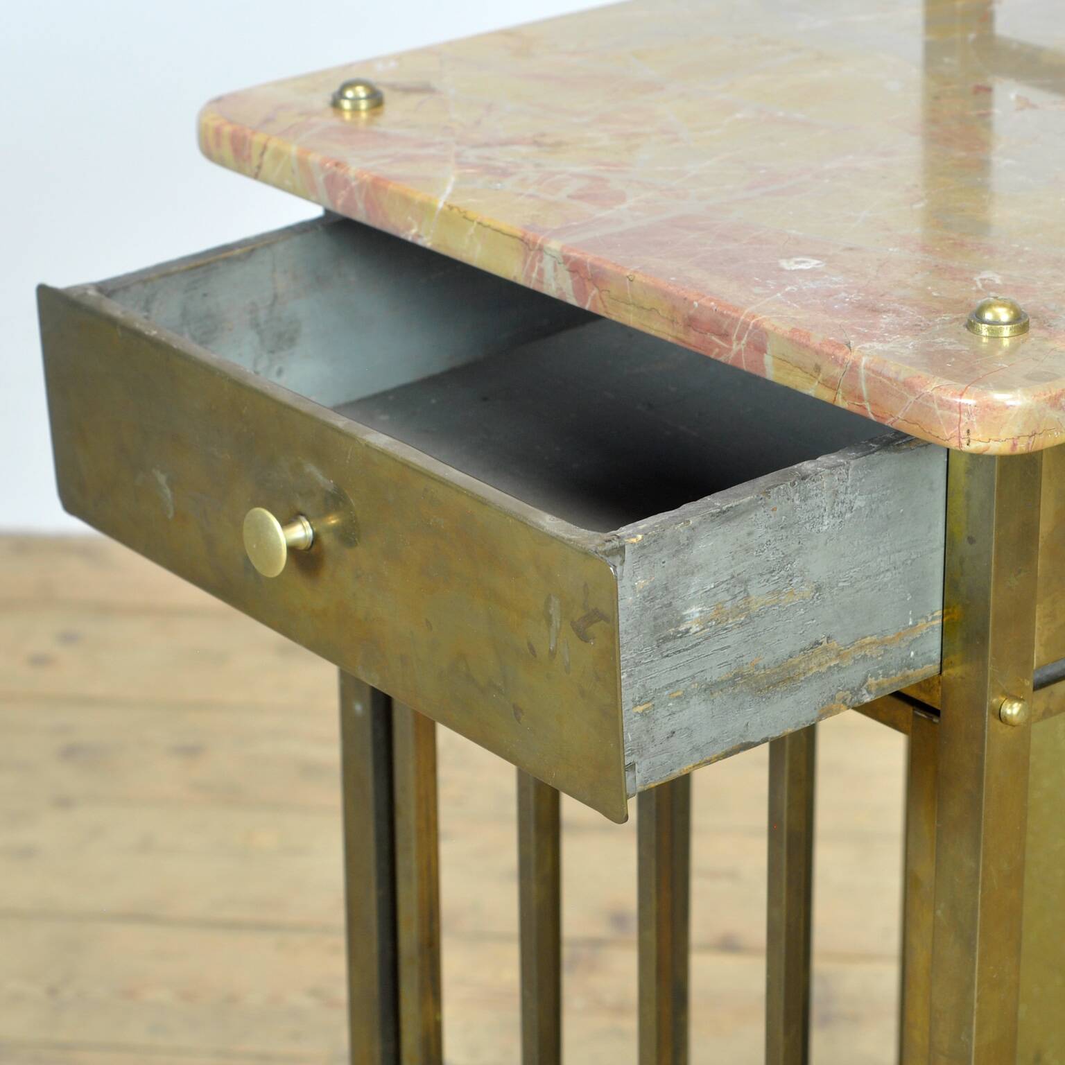 Set Of Marble And Brass Nightstands, 1880's
