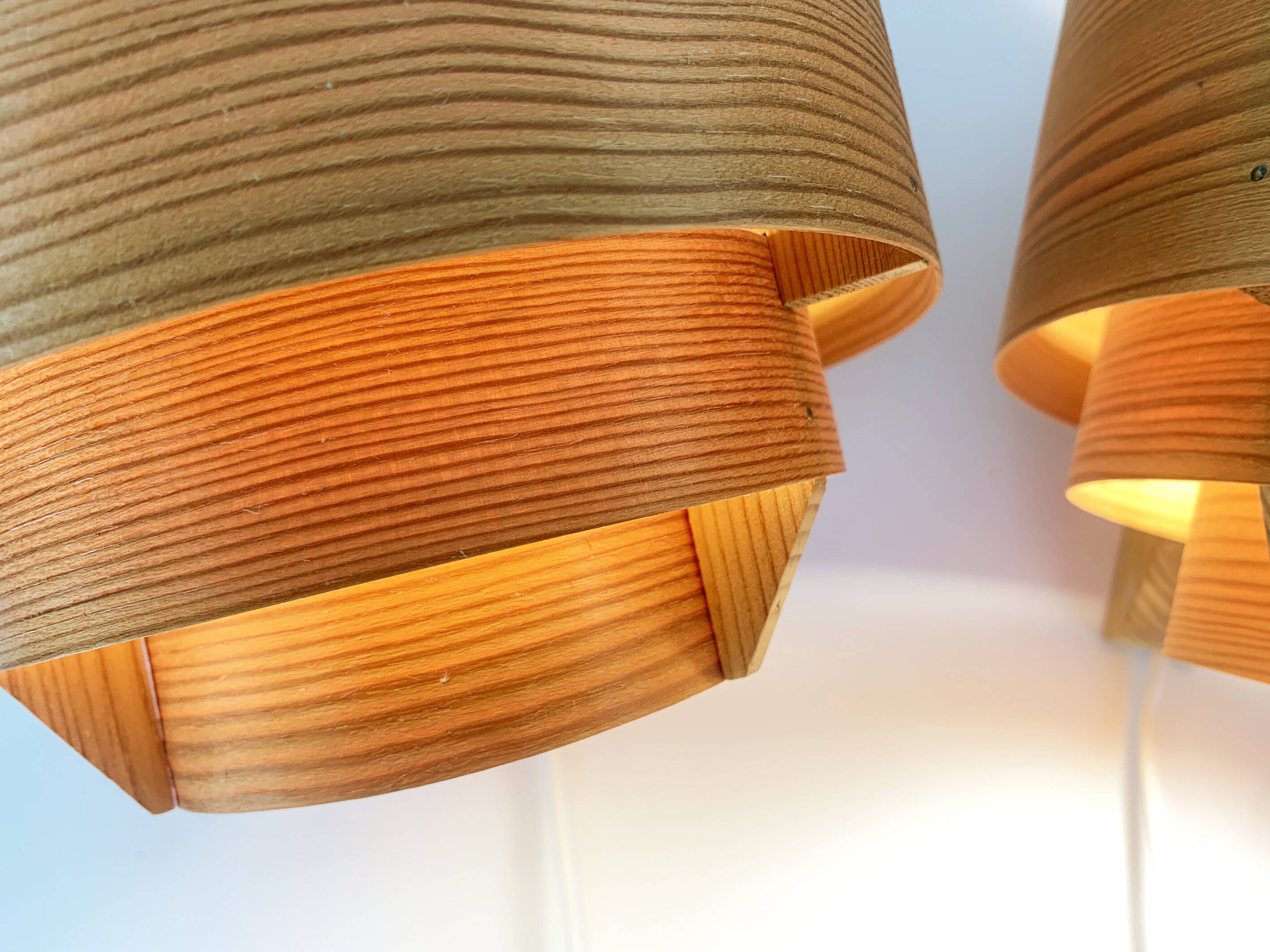 Pair of V-327 pine wall lights Hans-Agne Jakobsson for AB Markaryd, 1960