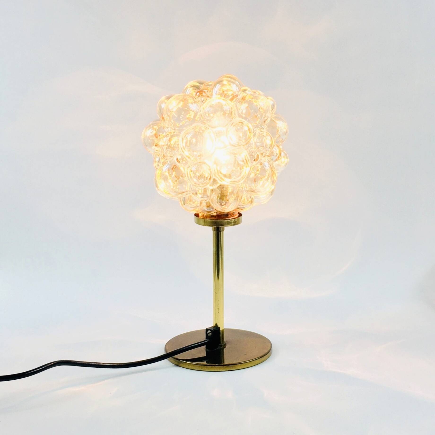 Pair of Mid-Century Bubble Glass Table Lamps by Helena Tynell, Germany, 1960s