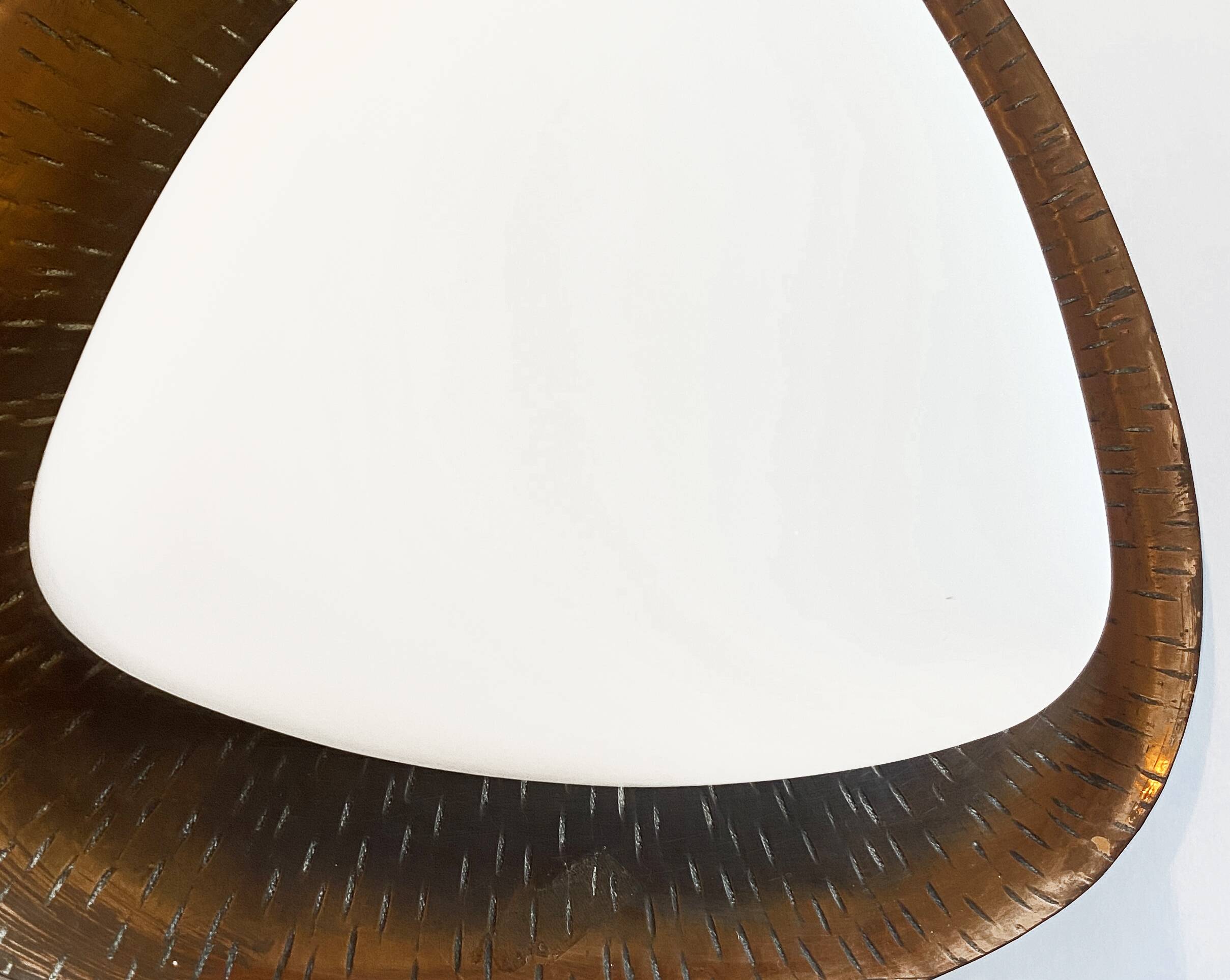 Goffredo Reggiani Triangular Applique RN in copper and opal glass