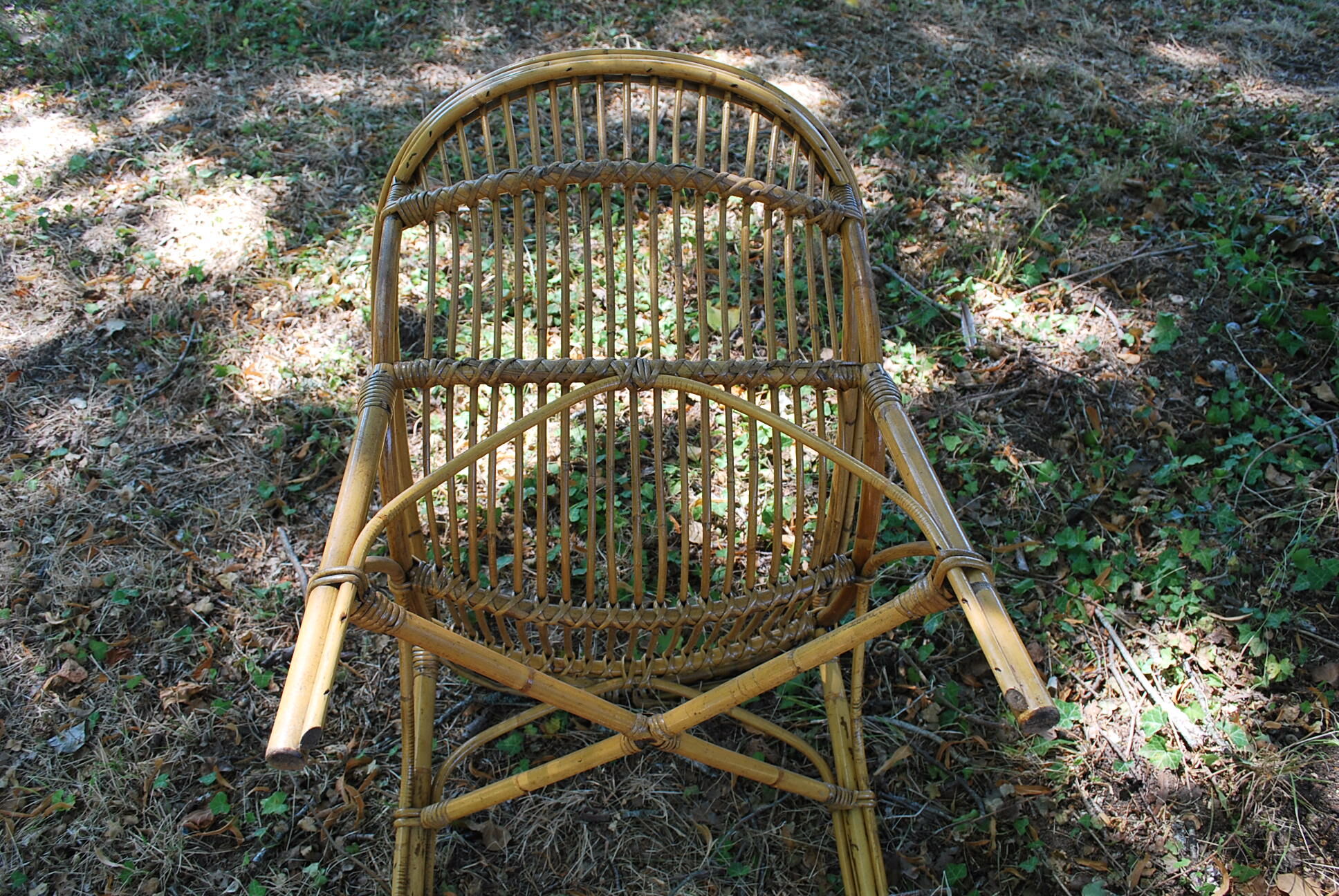 Pair of adult rattan basket armchair