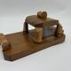 Vintage butter dish in wood, glass and bamboo – 1960s