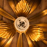 Vintage gold metal flower wall light