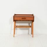 Scandinavian teak bedside table with shelf