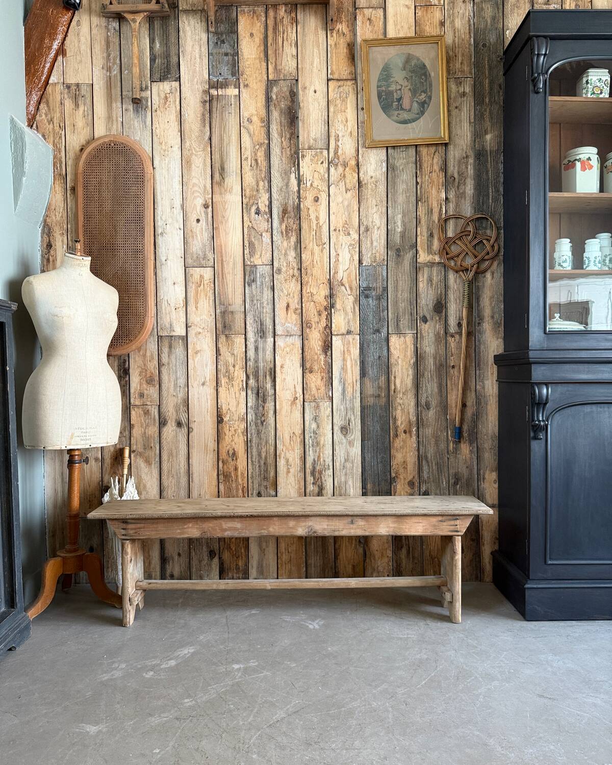 Pair of vintage farmhouse benches (refurbished)