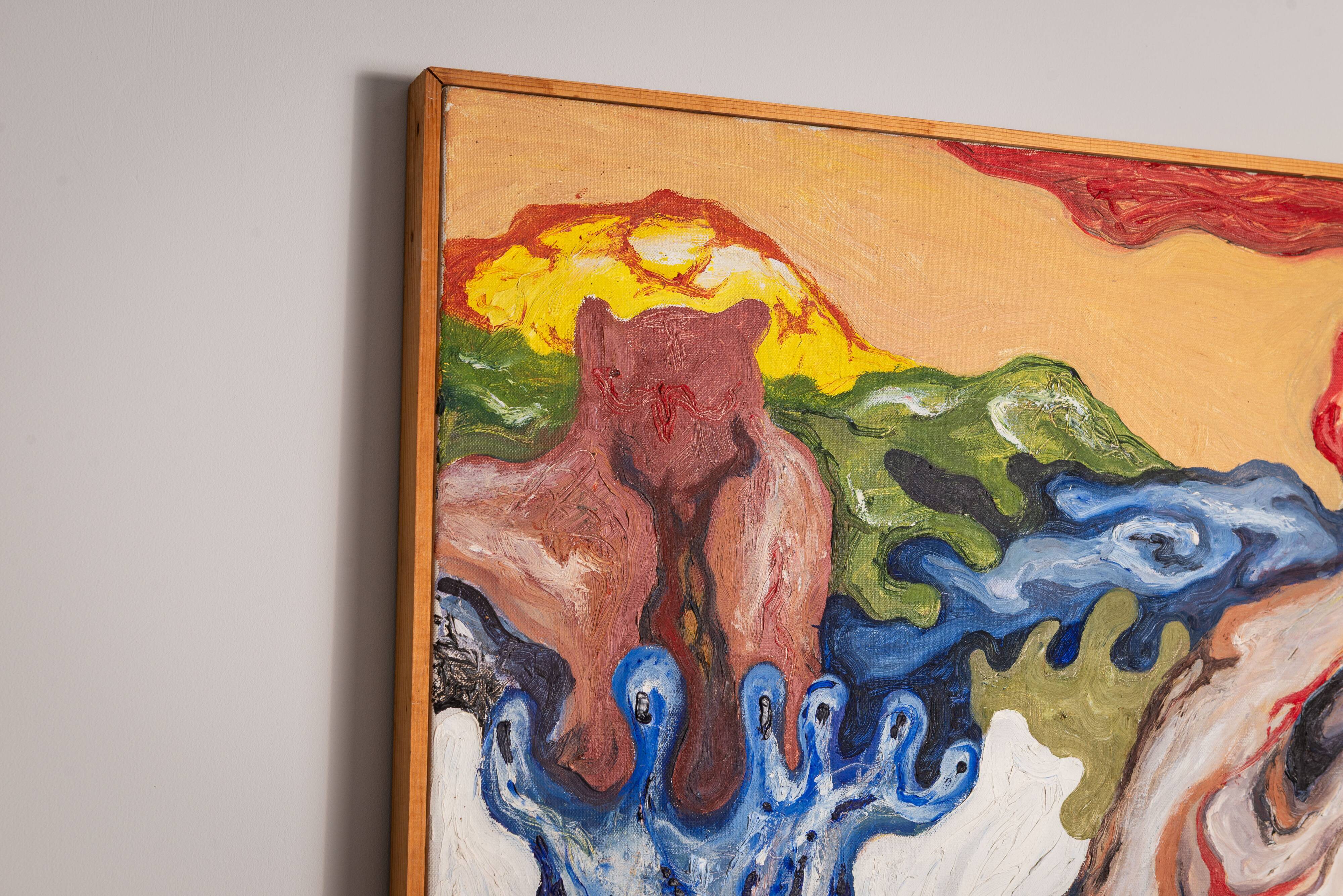 Abstract painting of a figure under the sun - 1 of 2