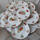Set of 9 flat plates vintage vegetables