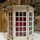Napoleon III Period Display Cabinet in Painted Wood with Beveled Tiles in Louis XVI Style