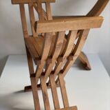 Pair of Teak Curule Armchairs