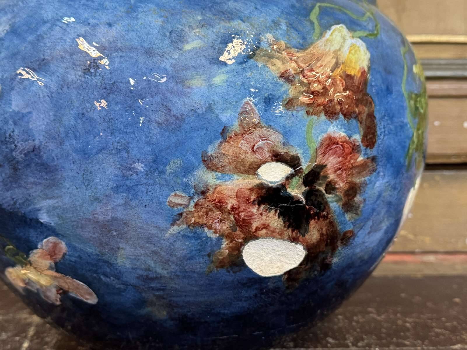 Cache pot XIXème à décor impressionniste