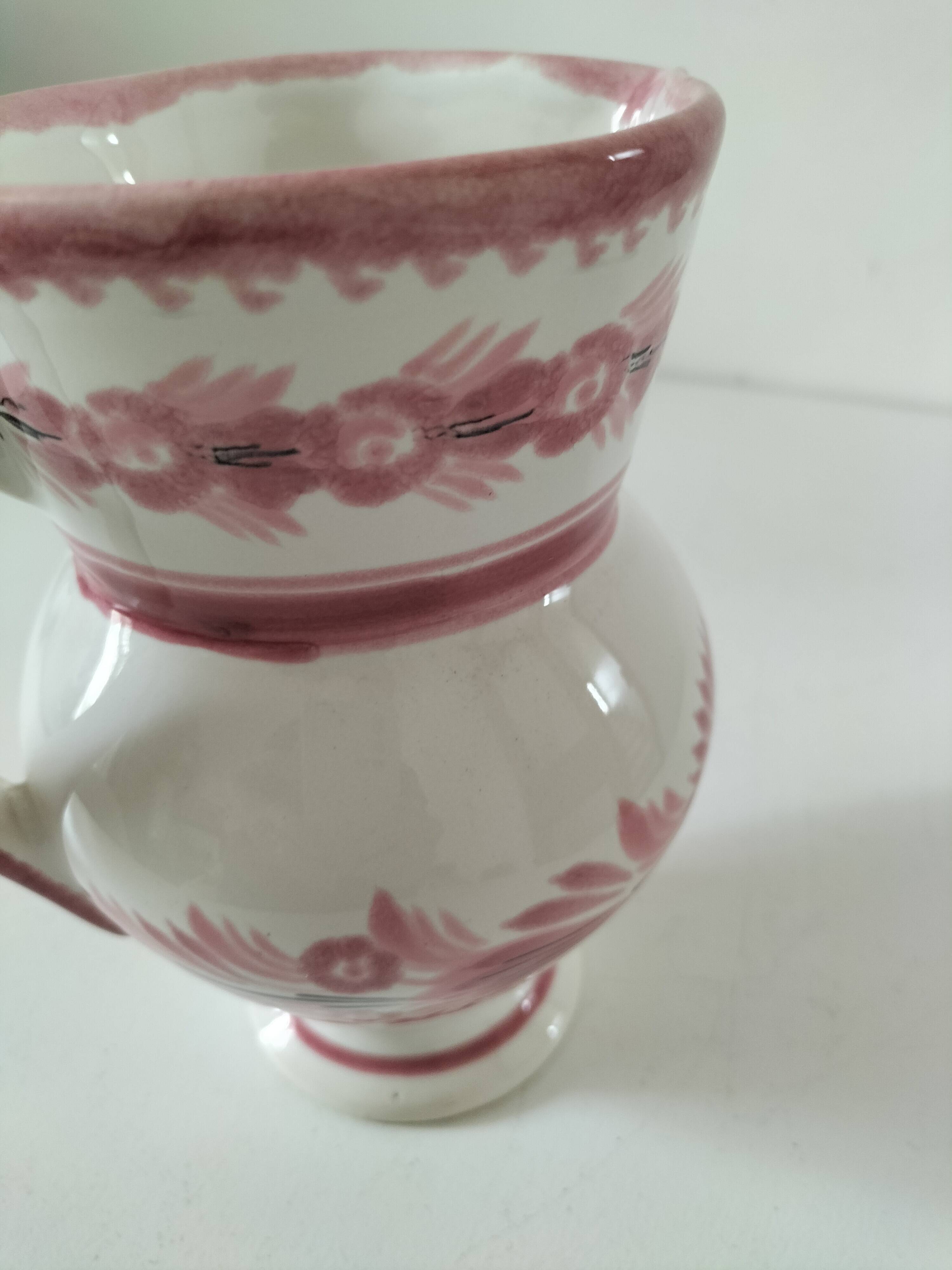 Henriot Quimper Camaïeu pink collection pitcher