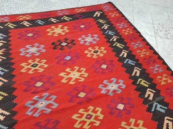 Tapis Kilim turc vintage tissé main