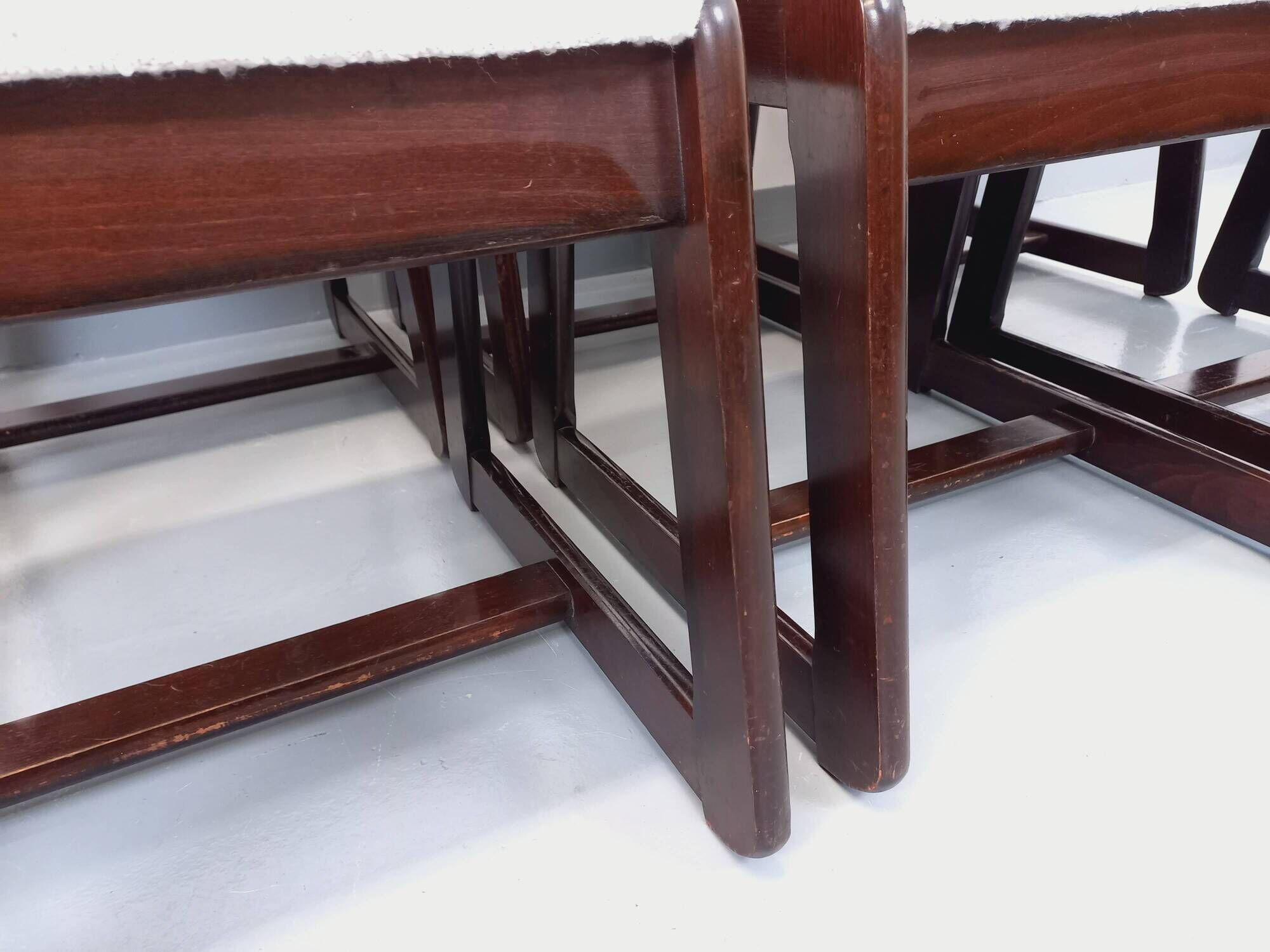 Set of 6 vintage Italian sleigh chairs by Mario Sabot