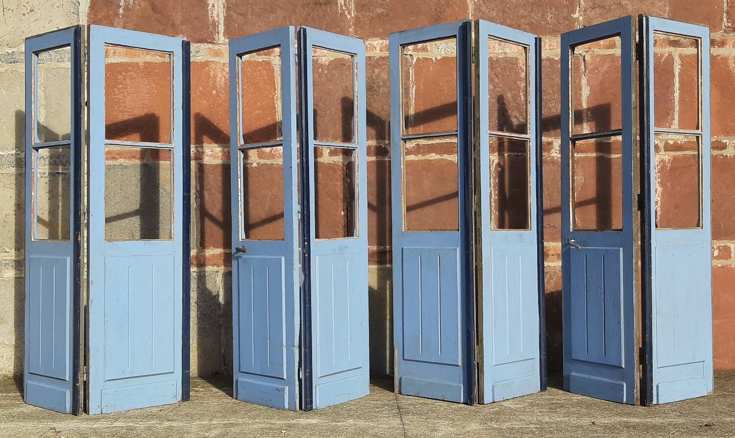 Double doors, two leaves, solid wood (Set of 4)