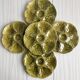 5 shell plates in green enamelled GIEN slip