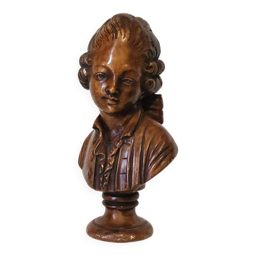 Bust of a young man in antique plaster.