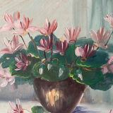 Duo of small flower bouquet paintings