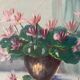 Pair of small paintings, bouquet of flowers