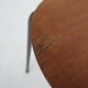Teak and metal Arne Jacobsen inspired tripod stool, Denmark 1960's