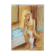 Tableau signé pastel  portrait féminin « le bain »