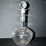 Antique Baccarat tortoiseshell cut crystal liqueur carafe H18cm 1900